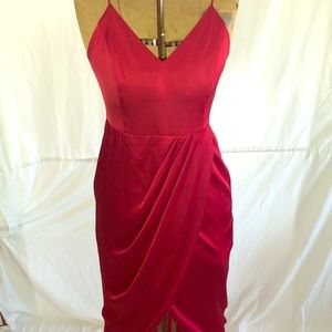Satin Hi-Low Maxi Dress